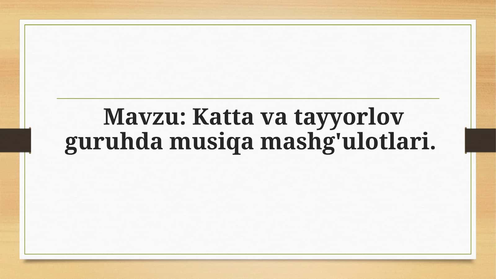 Katta va tayyorlov guruhda musiqa mashg'ulotlari