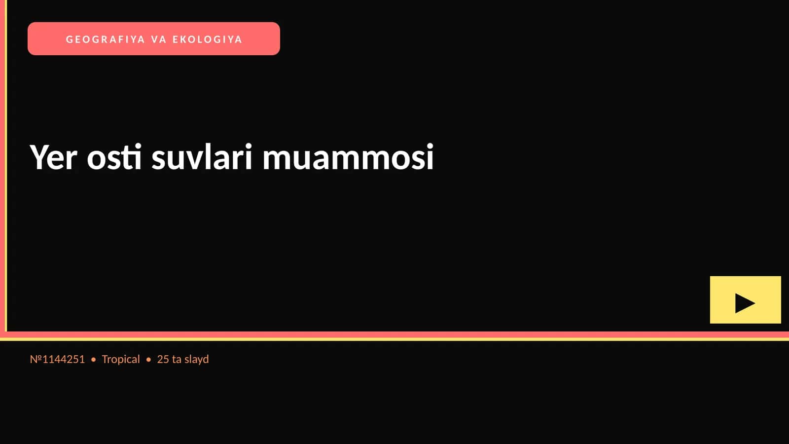 Yer osti suvlari muammosi