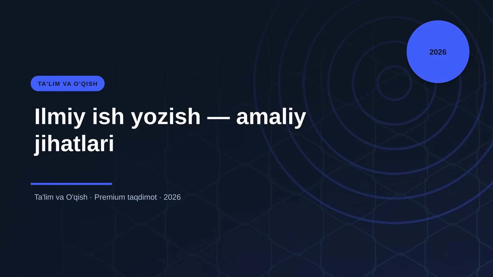 Ilmiy ish yozish - amaliy jihatlari
