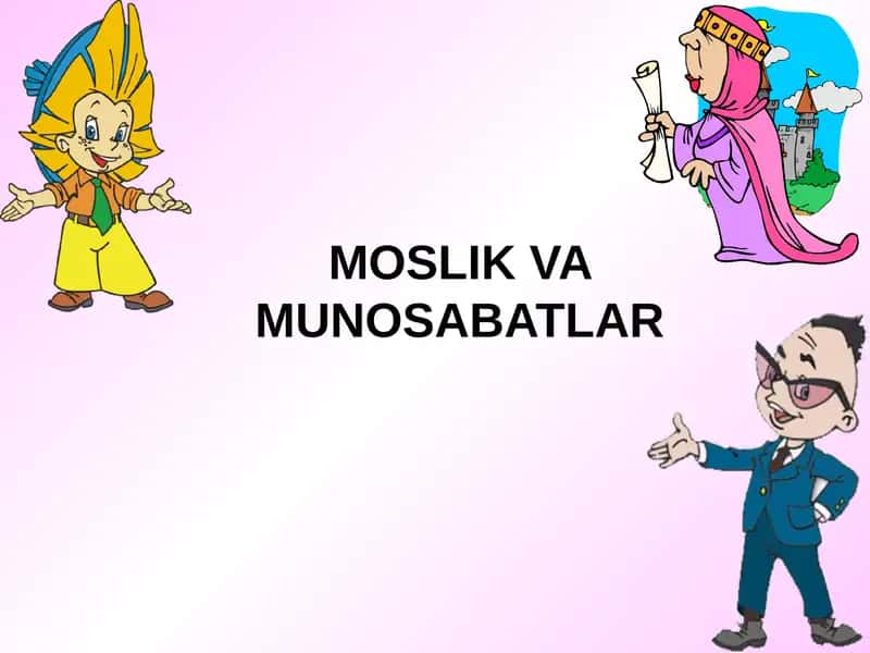MOSLIK VA MUNOSABATLAR