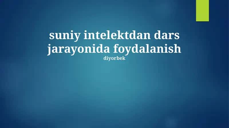 Sun'iy Intellektning Turikasi va Tarifi