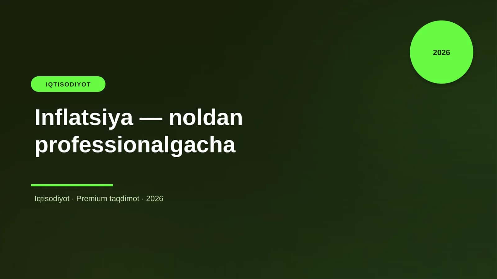 Inflatsiya — noldan professionalgacha