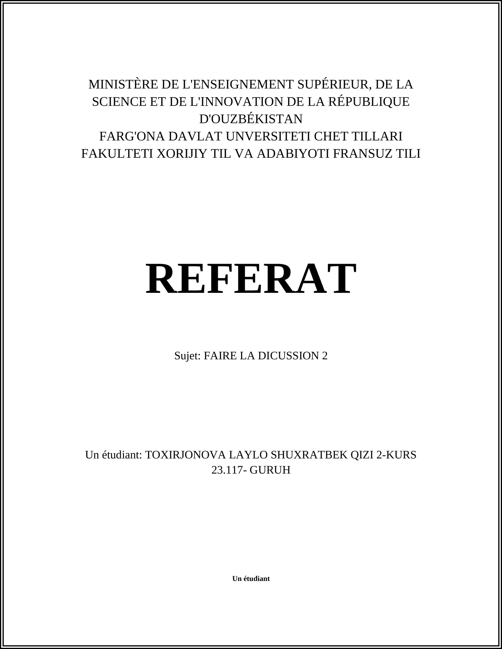 FAIRE LA DICUSSION 2