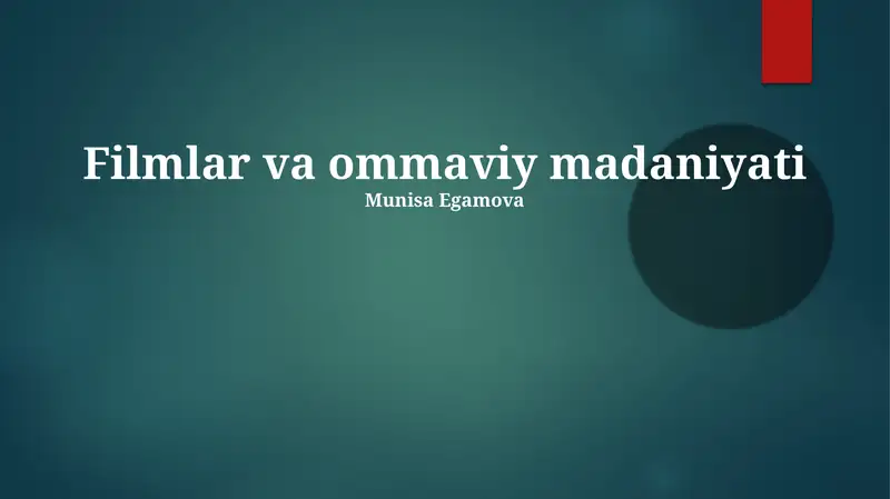 Filmlar va ommaviy madaniyati