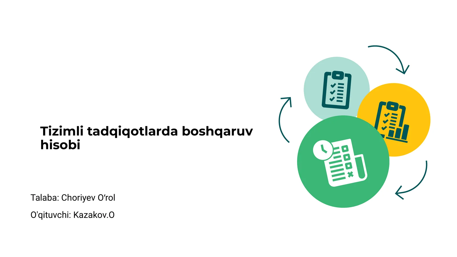 Tizimli tadqiqotlarda boshqaruv hisobi