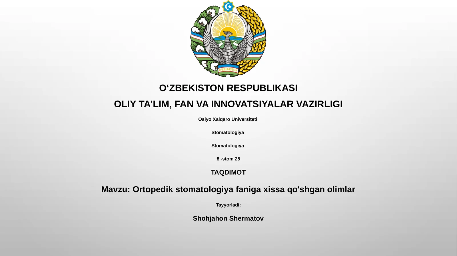 Ortopedik stomatologiya faniga xissa qo'shgan olimlar