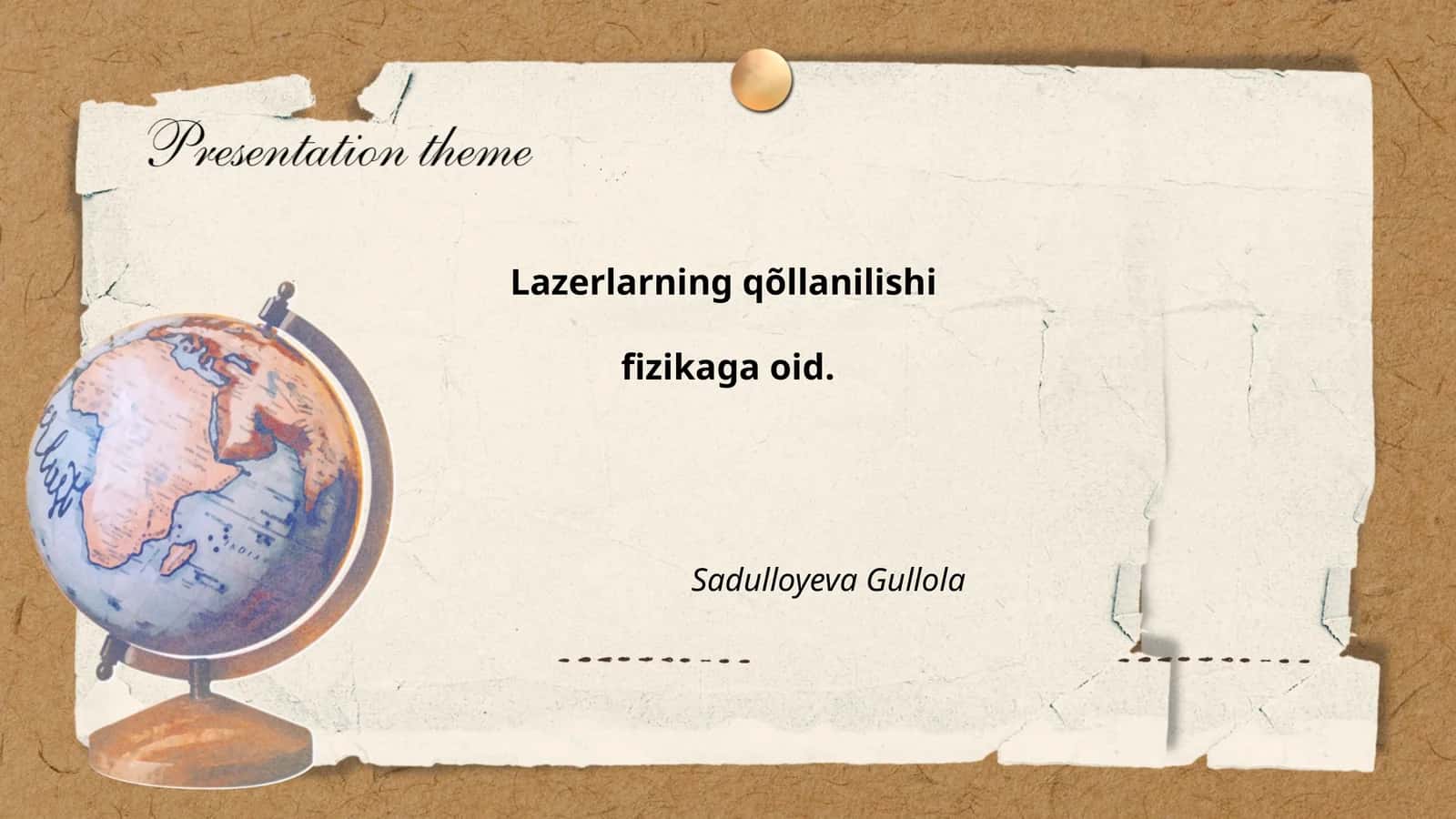 Lazerlarning qõllanilishi fizikaga oid