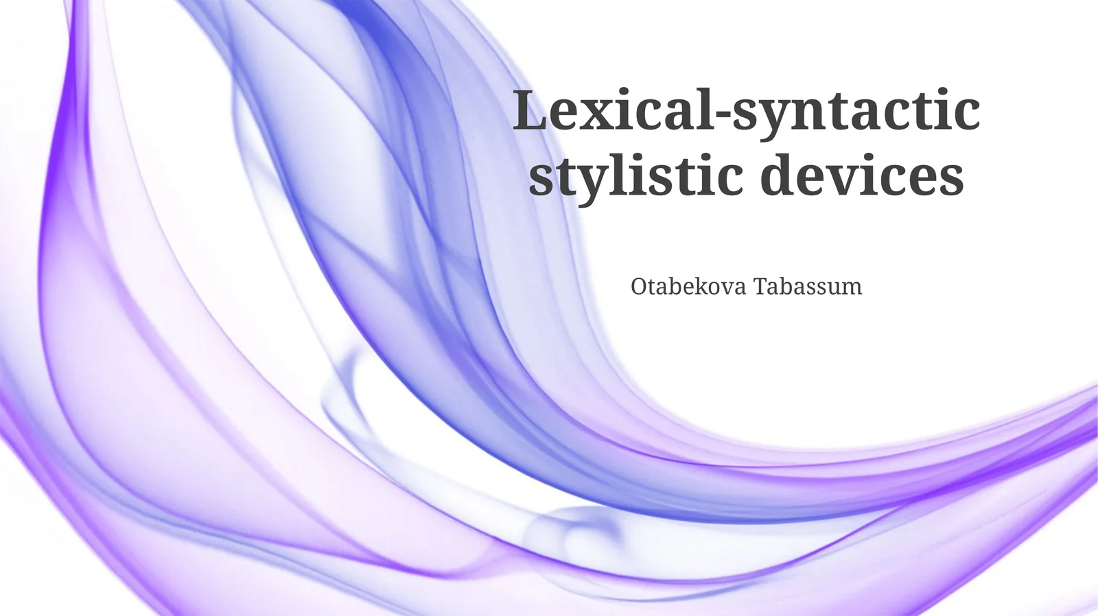 Lexical-syntactic stylistic devices