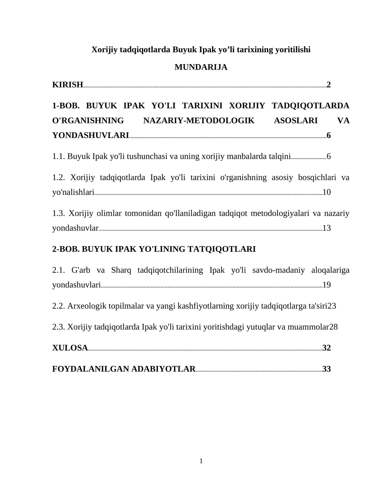 Buyuk Ipak yo’li tarixining yoritilishi