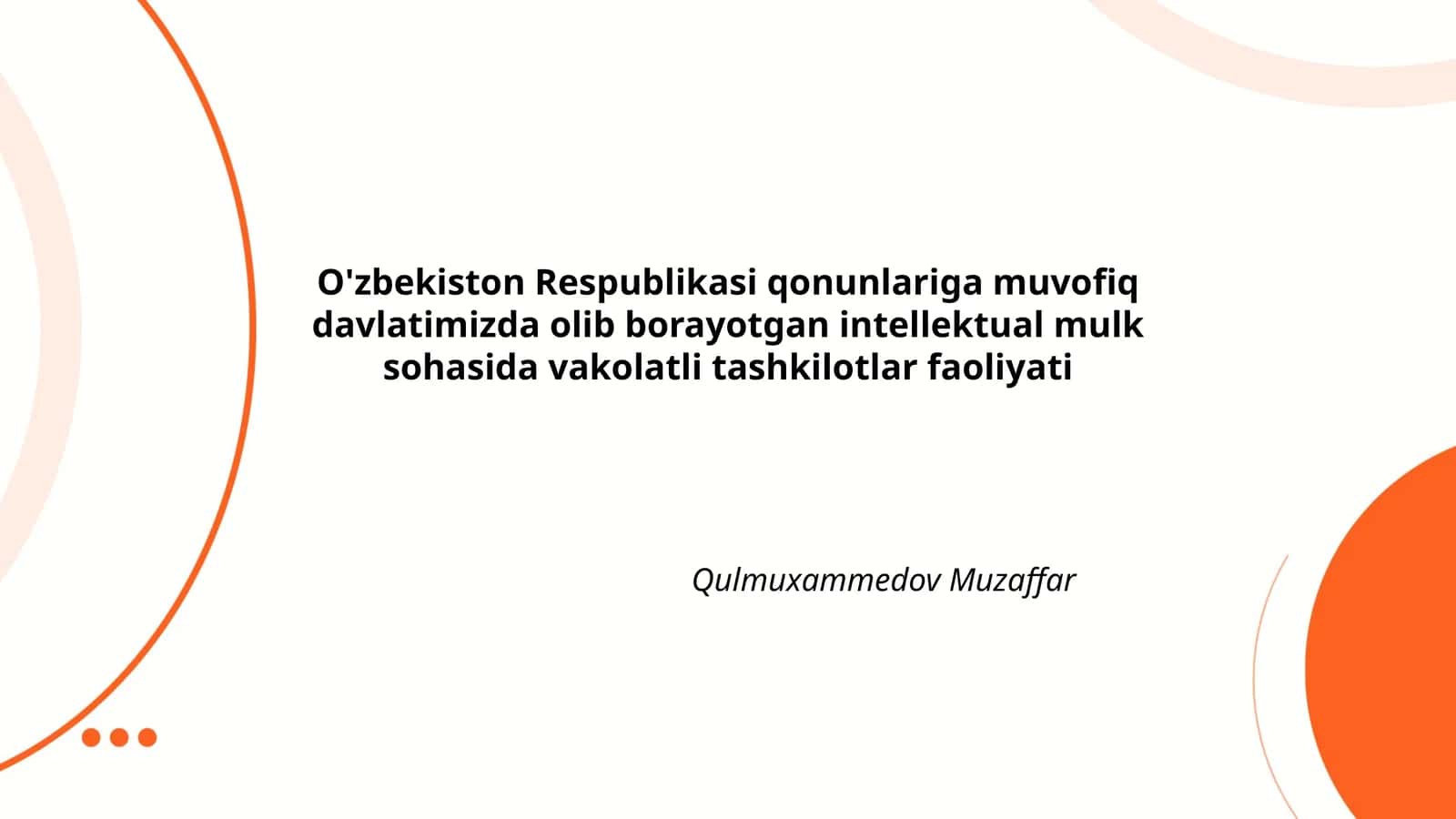 Intellektual mulk va uning turlari