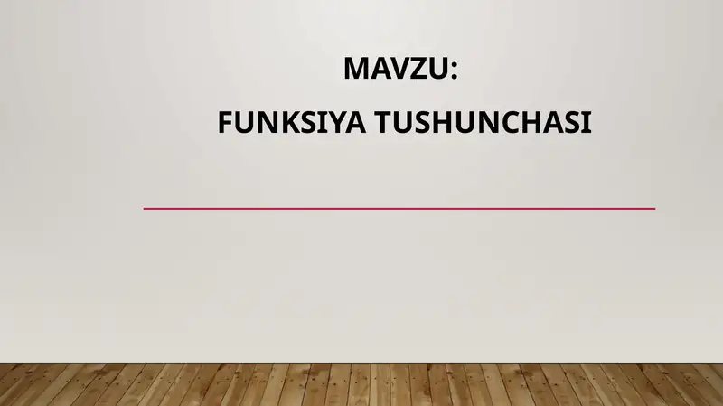 Dasturlashda Funksiya tushunchasi