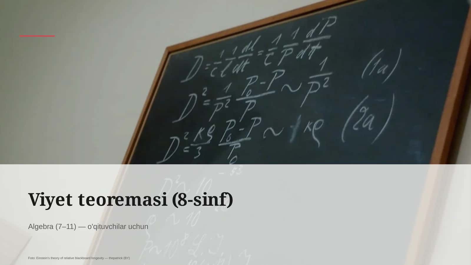 Viyet teoremasi (8-sinf)