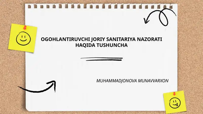 Ogohlantiruvchi joriy sanitariya nazorati