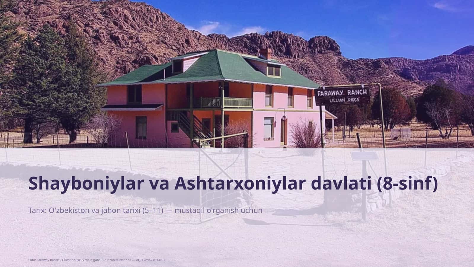 Shayboniylar va Ashtarxoniylar davlati (8-sinf)