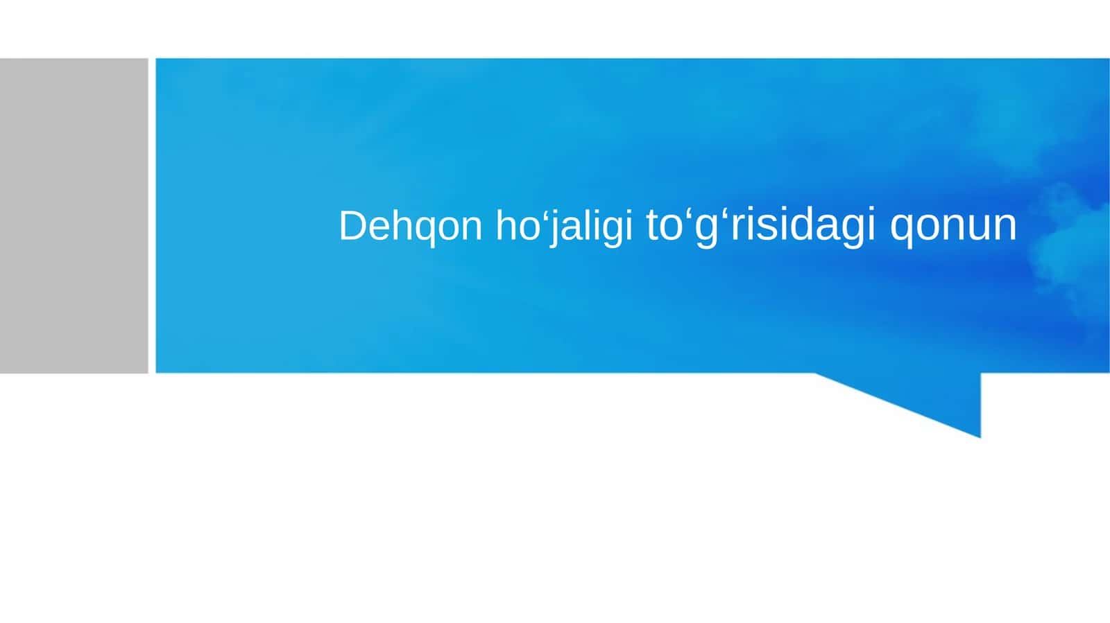 Dehqon xo‘jaligi to‘g‘risidagi qonun