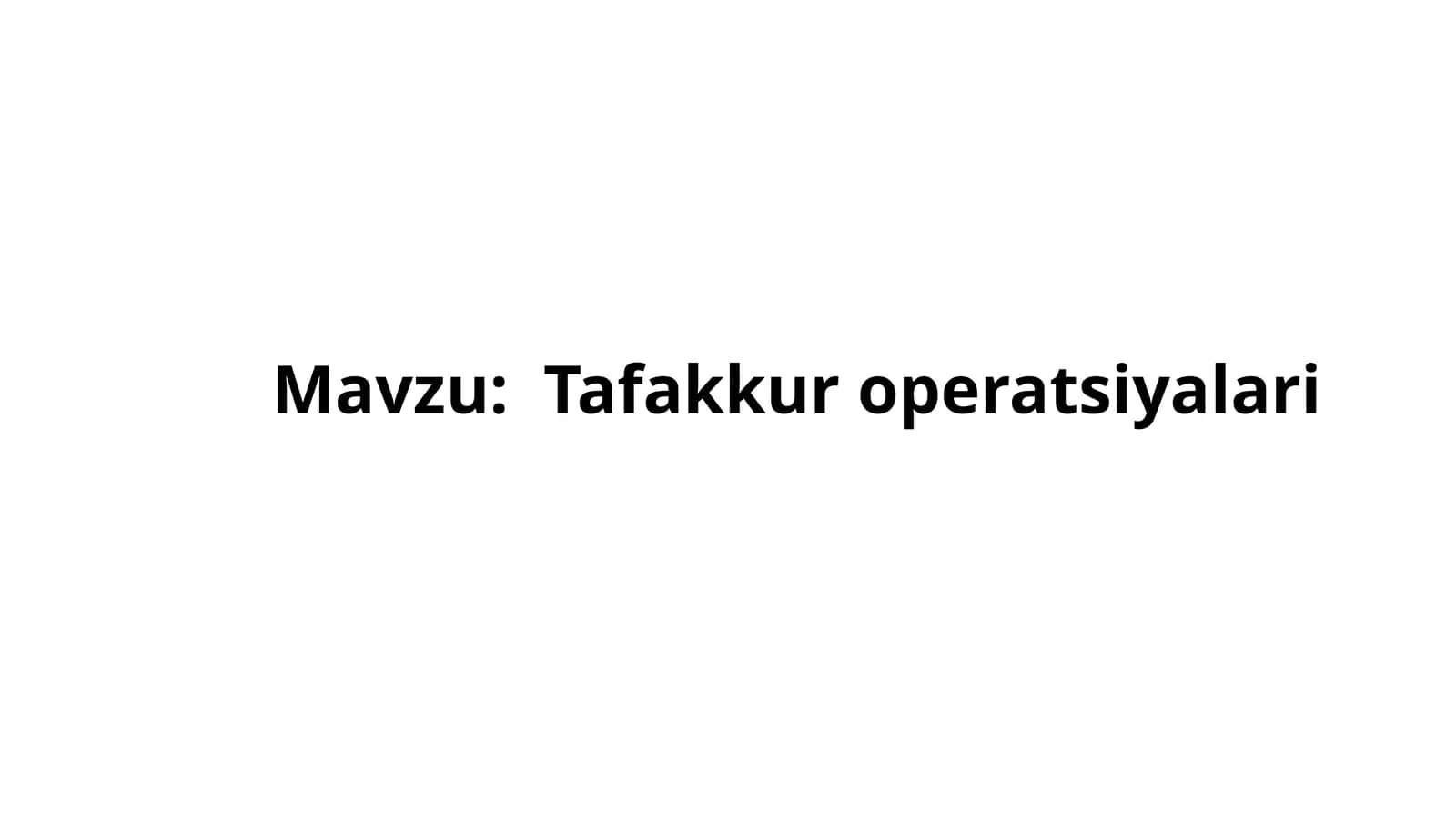 Tafakkur  operatsiyalari