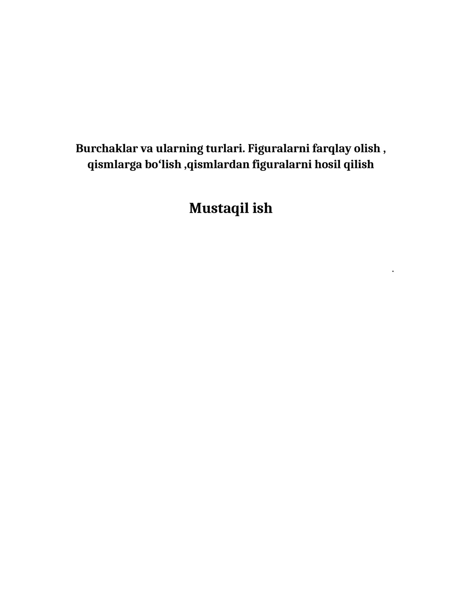 Burchaklar va ularning turlari