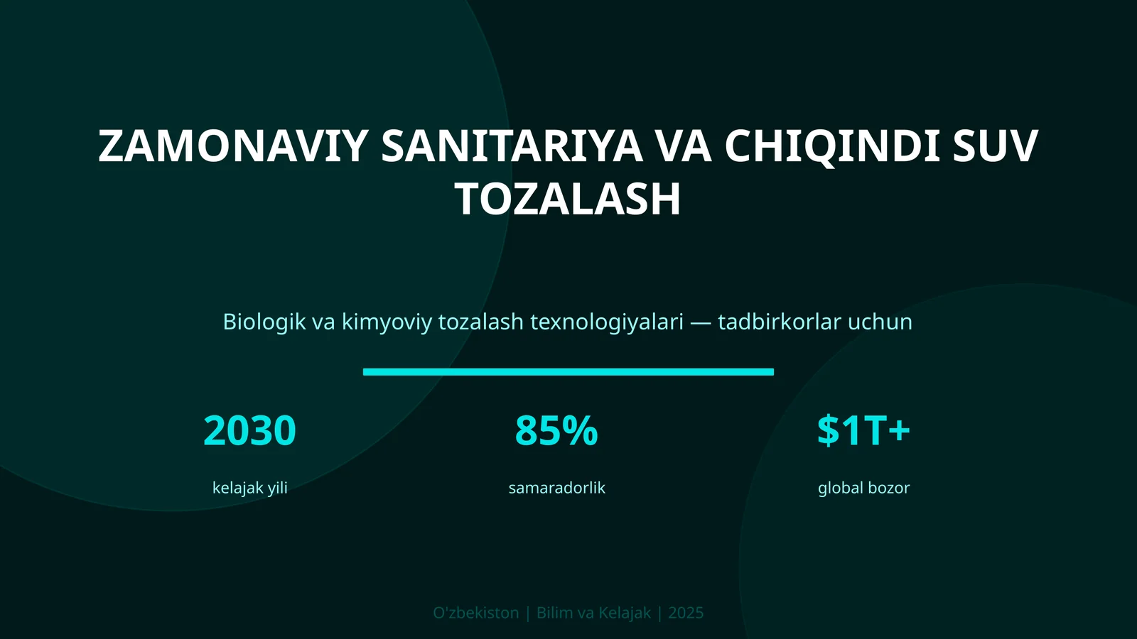 Zamonaviy sanitariya va chiqindi suv tozalash
