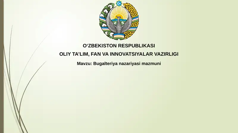Bugalteriya hisobi nazariyasi mazmuni