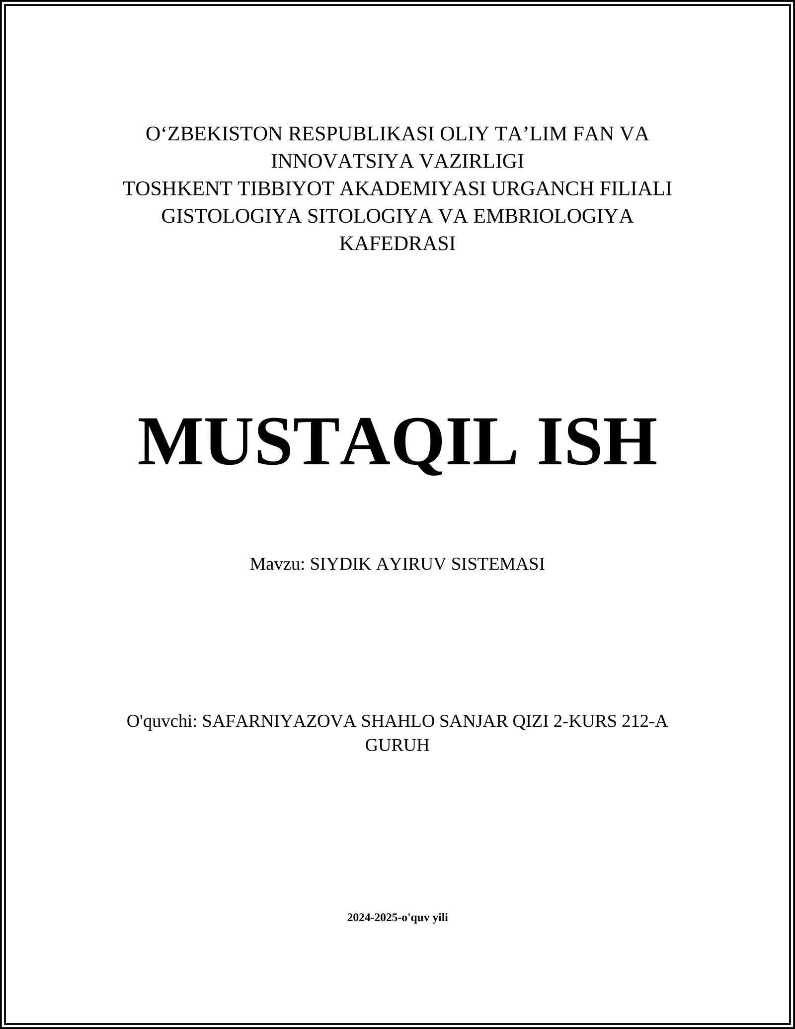 SIYDIK AYIRUV SISTEMASI