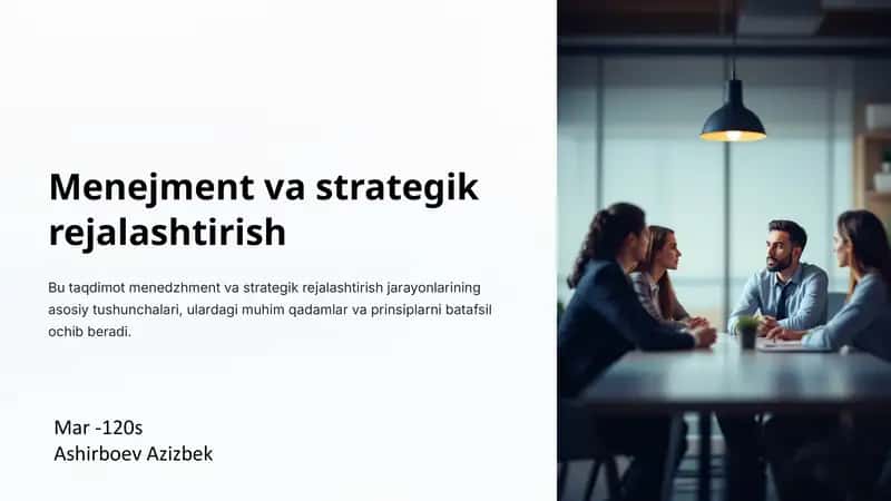 Menejmentva strategik rejalashtirish