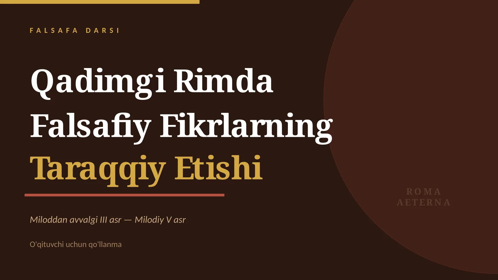 Falsafiy Fikrlarning Taraqqiy Etishi Qadimgi Rimda