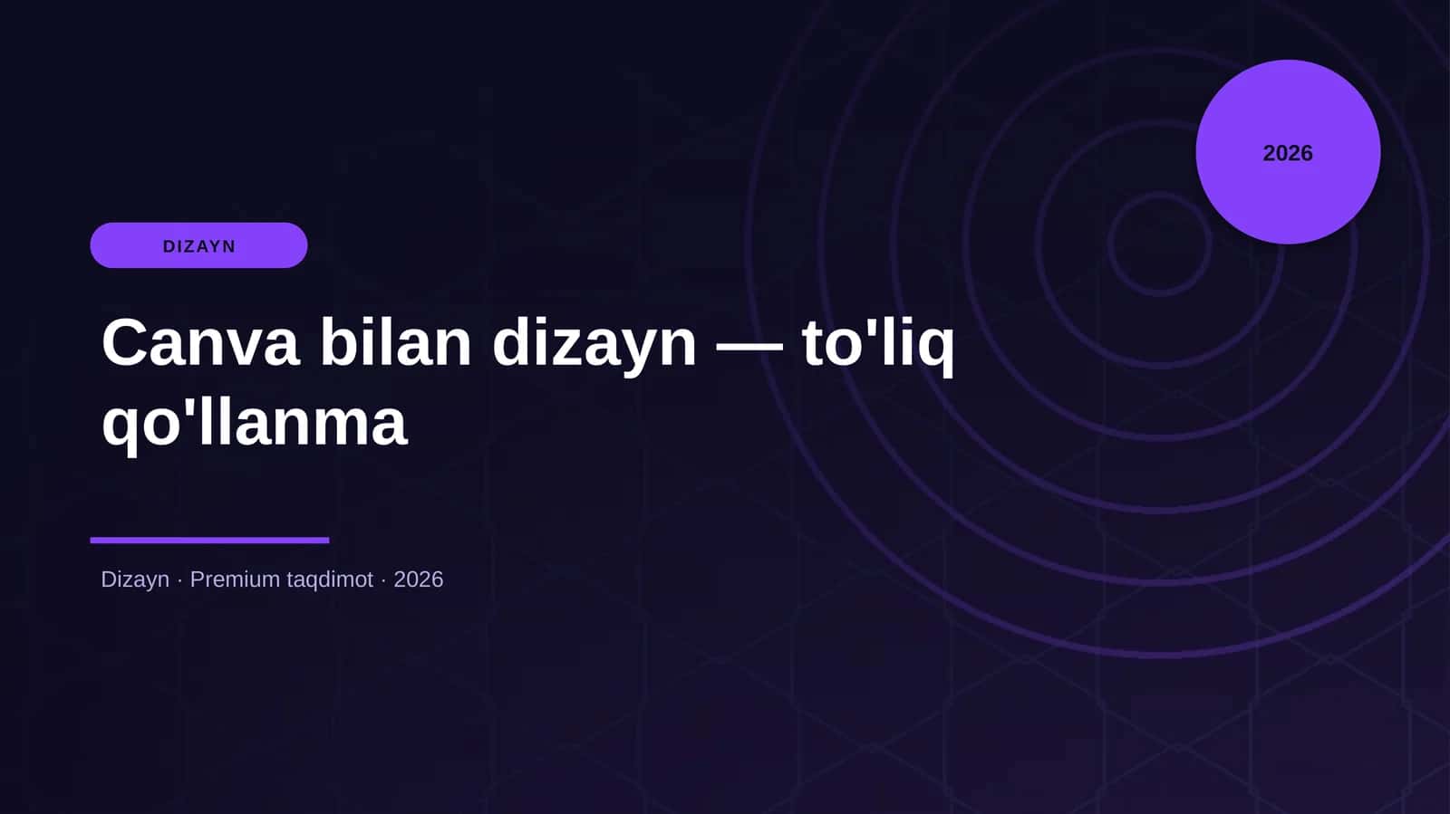 Canva bilan dizayn — to'liq qo'llanma