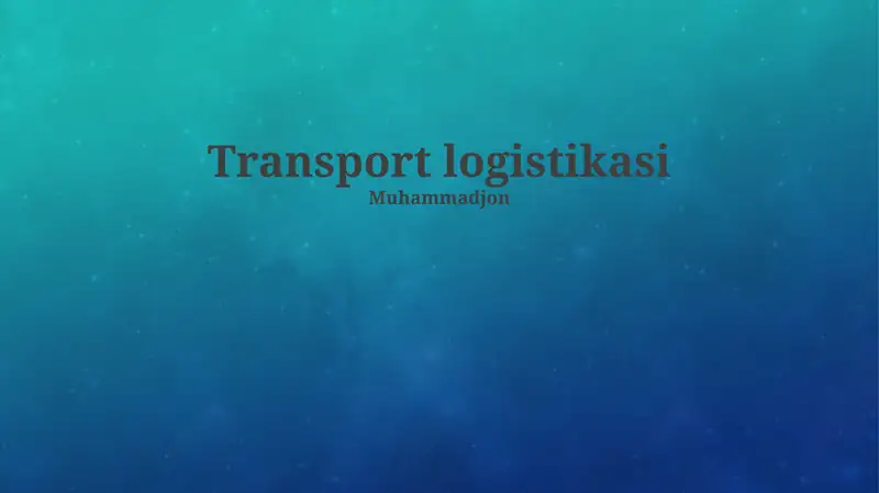 Transport logistikasi