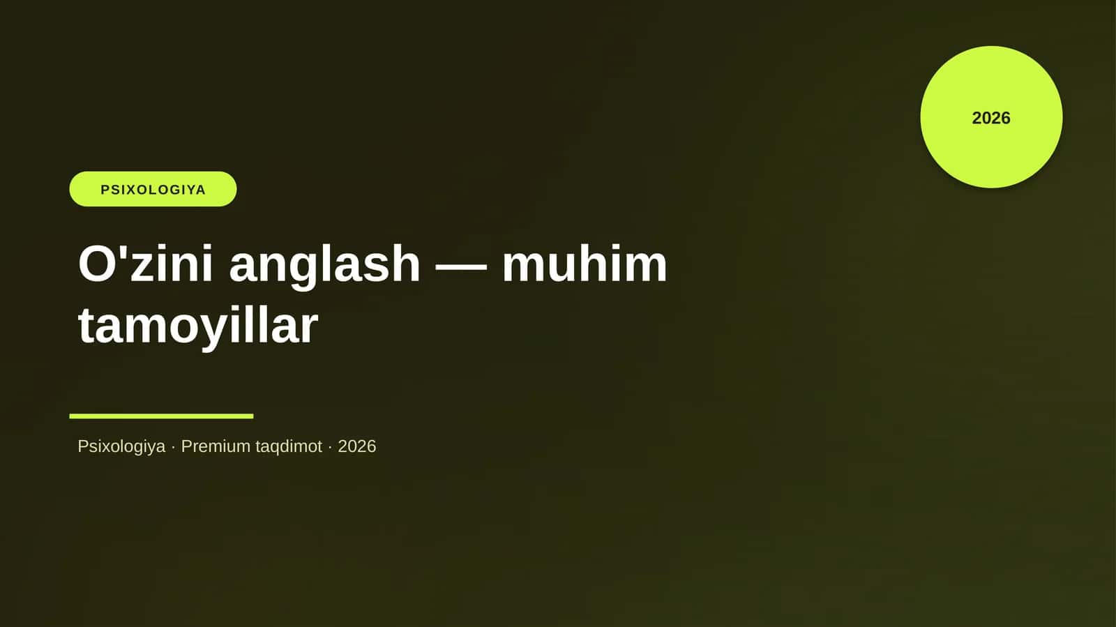O'zini anglash — muhim tamoyillar