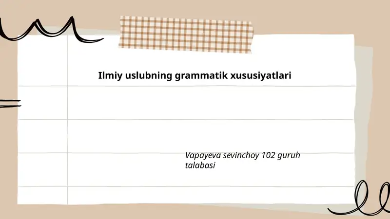 Ilmiy uslubning grammatik xususiyatlari