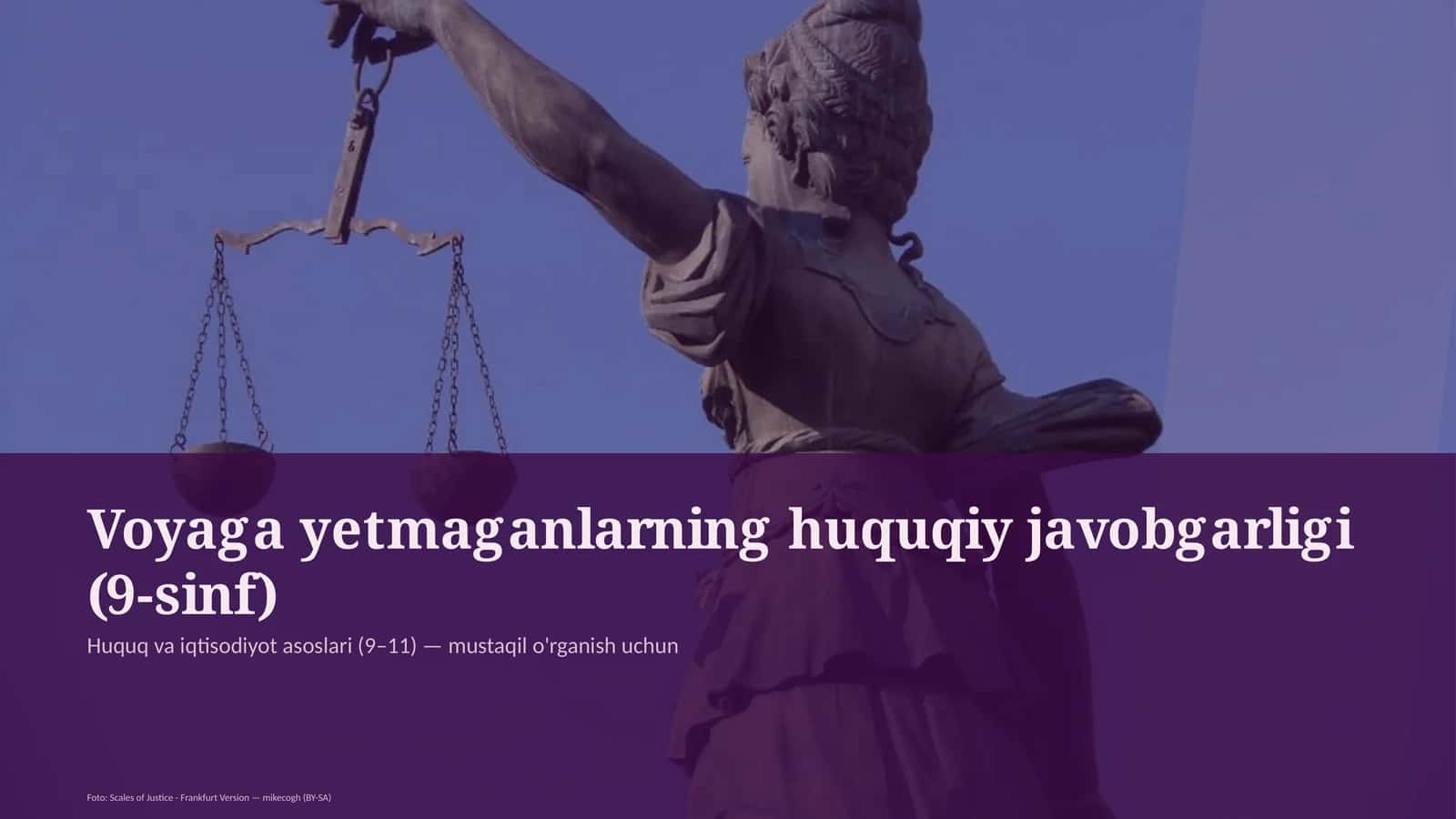 Voyaga yetmaganlarning huquqiy javobgarligi (9-sinf)