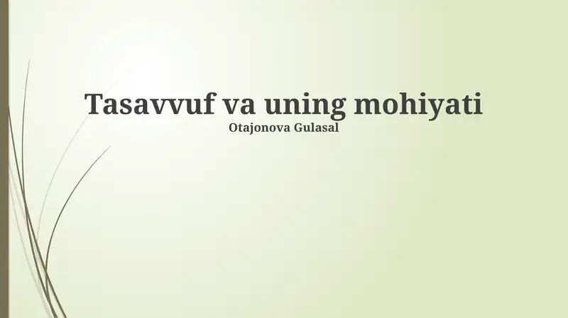 Tasavvuf va uning mohiyati
