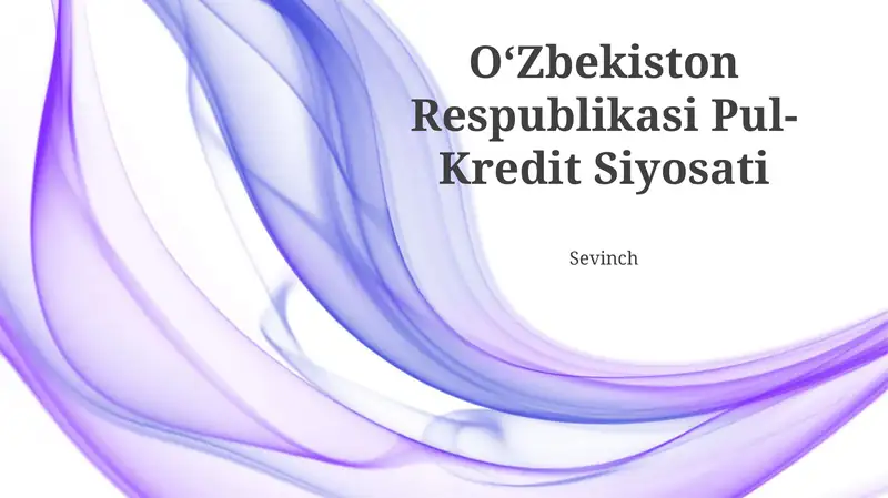 Oʻzbekiston Respublikasi Pul-Kredit Siyosati