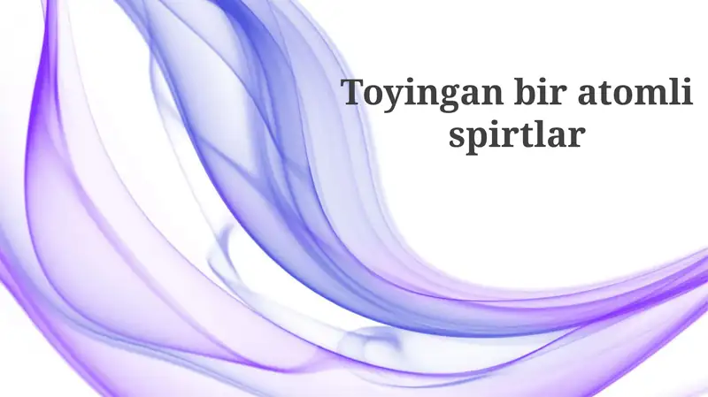 To'yingan biratomli spirtlar