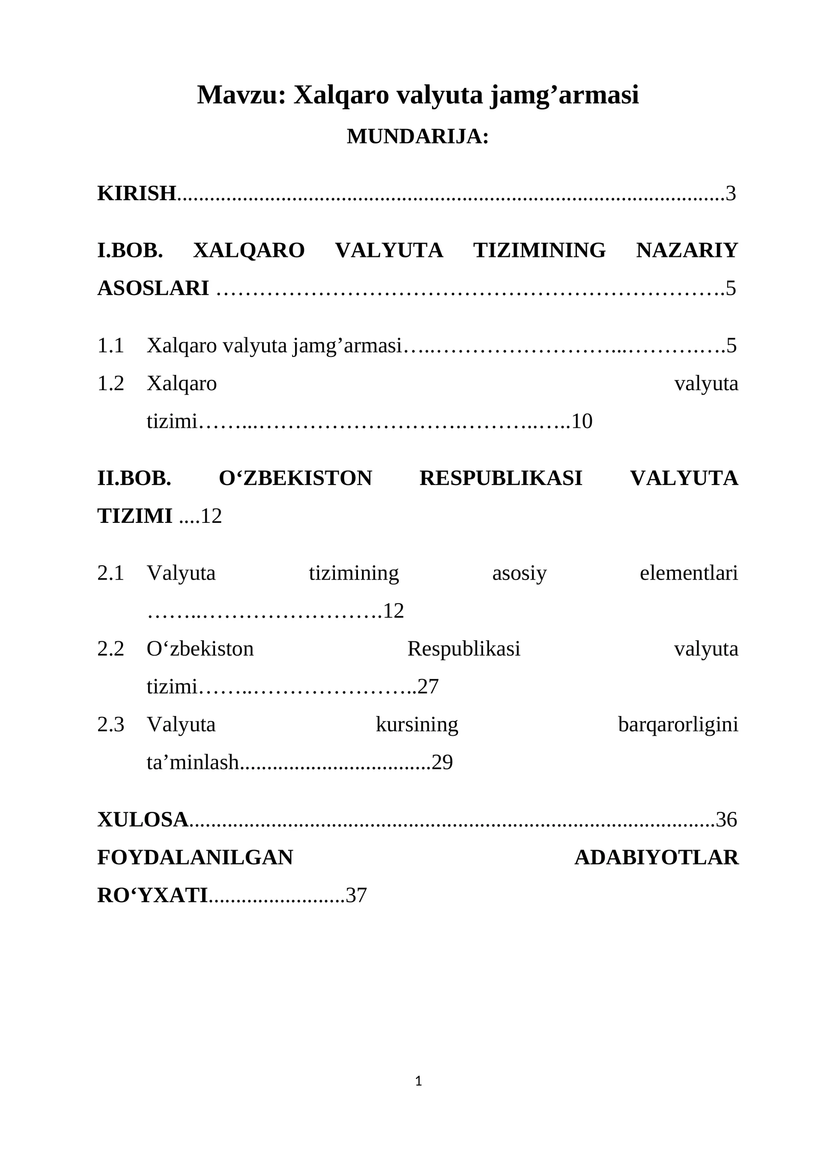 Xalqaro valyuta jamg’armasi