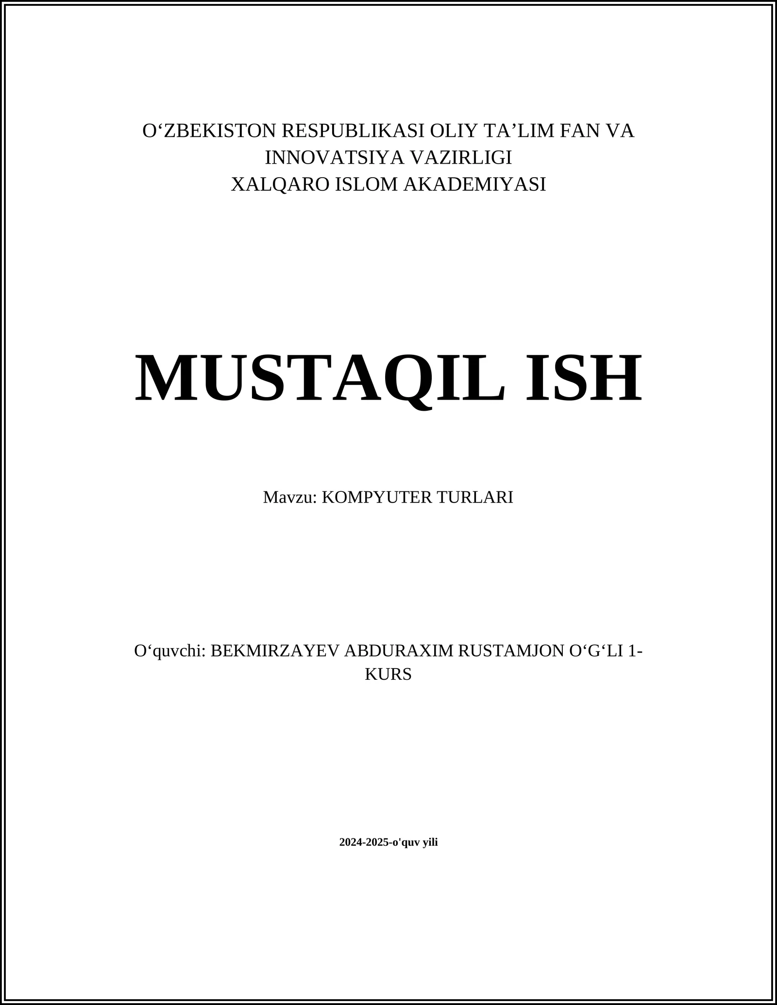 KOMPYUTER TURLARI