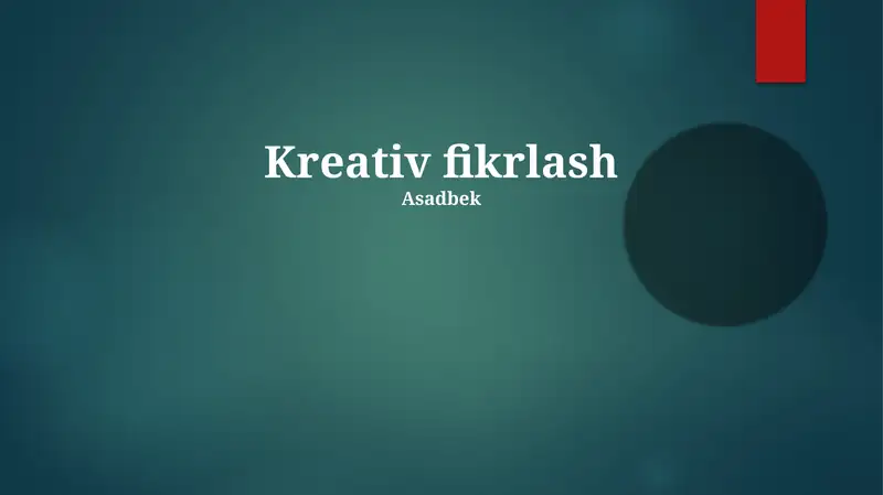 Kreativ fikrlash
