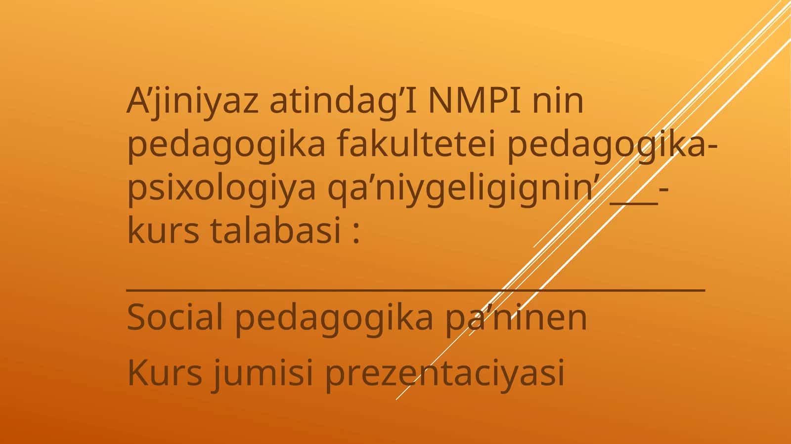 Social-pedagogika paninen kurs jumisi slaydi