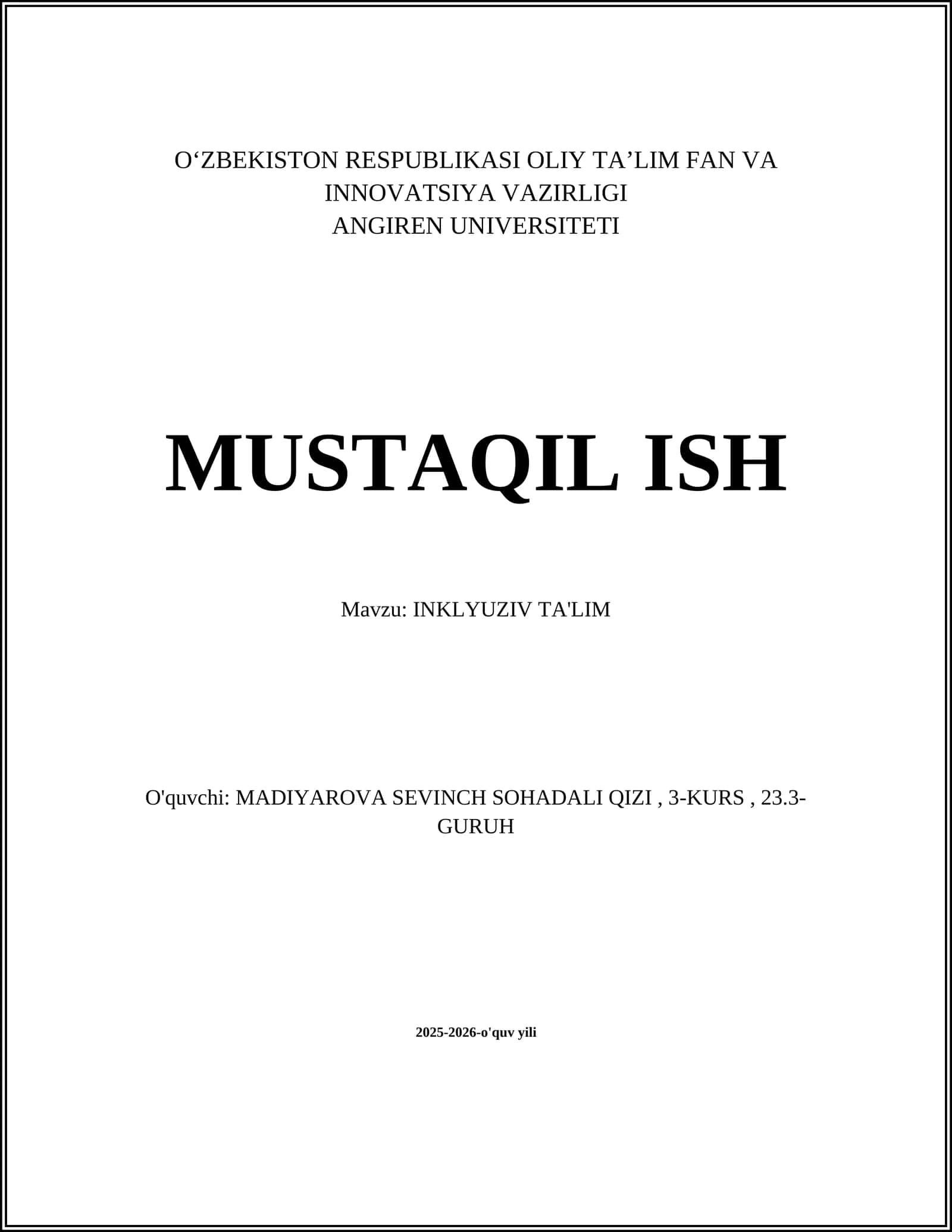 INKLYUZIV TA'LIM