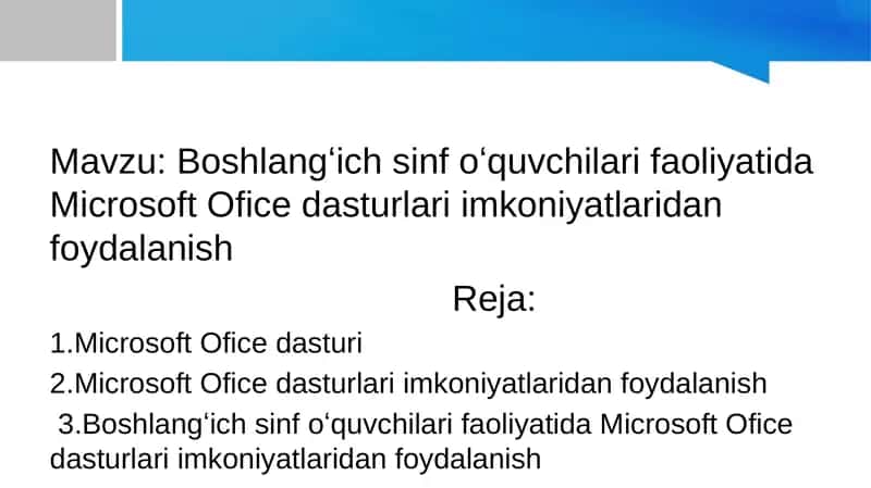 Microsoft Ofice dasturlari