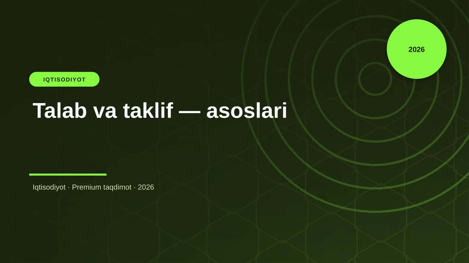 Talab va taklif — asoslari