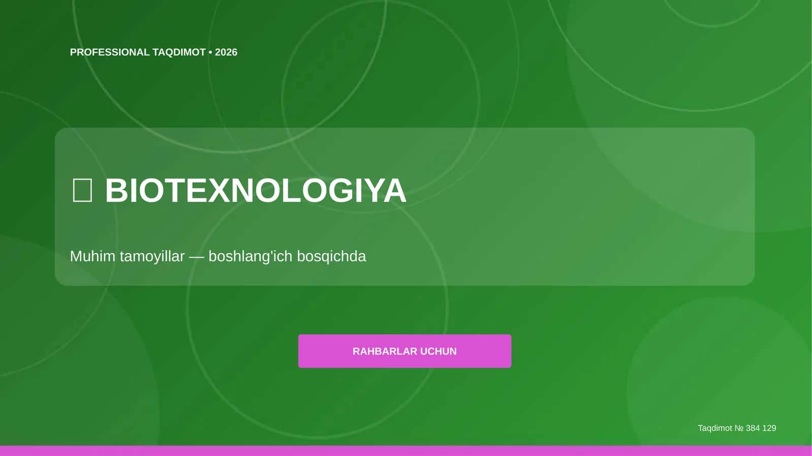 Biotexnologiya: muhim tamoyillar (boshlang'ich bosqichda) [rahbarlar uchun]