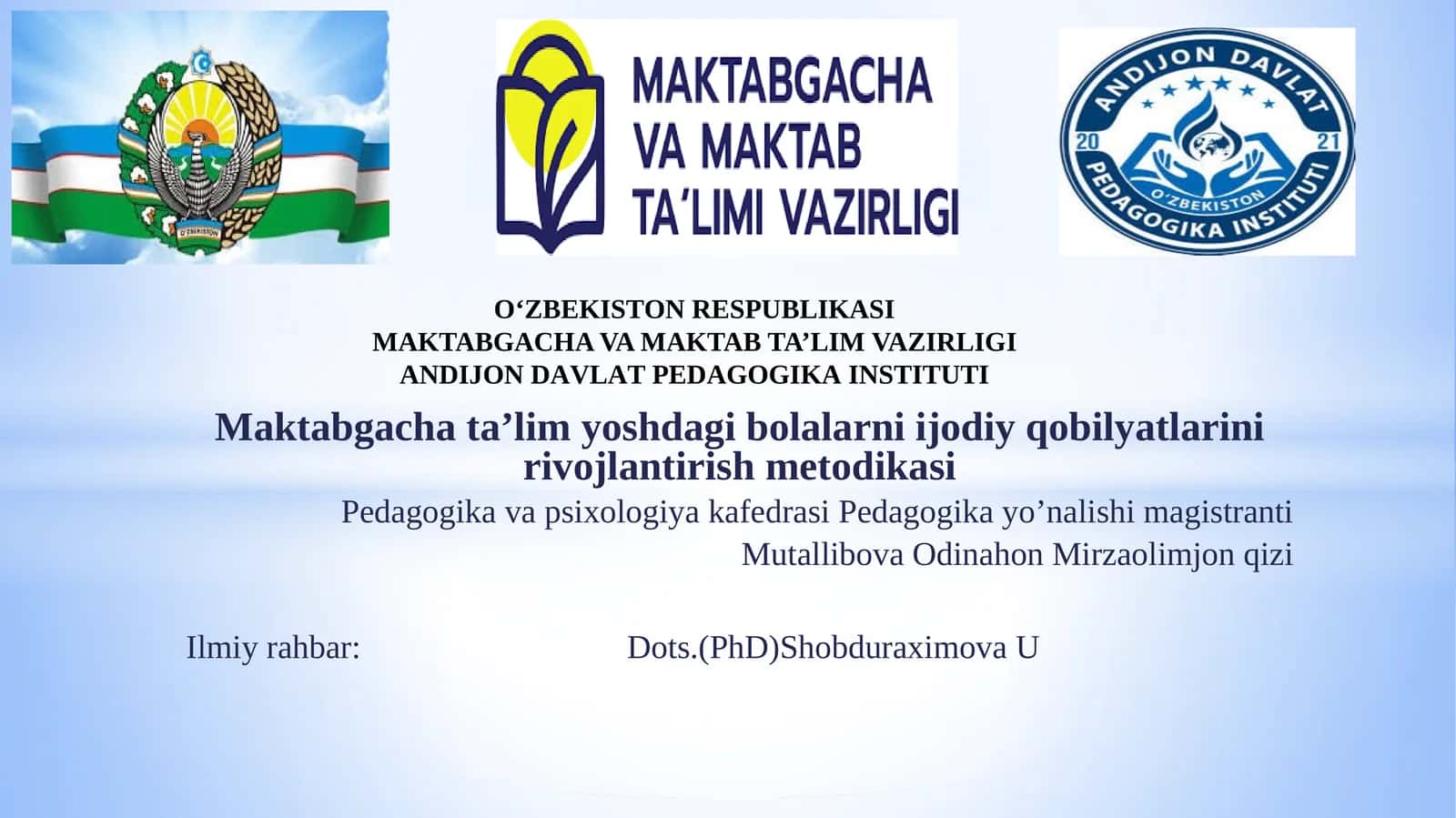 Maktabgachata’limyoshdagibolalarniijodiyqobilyatlarinirivojlantirishmetodikasi