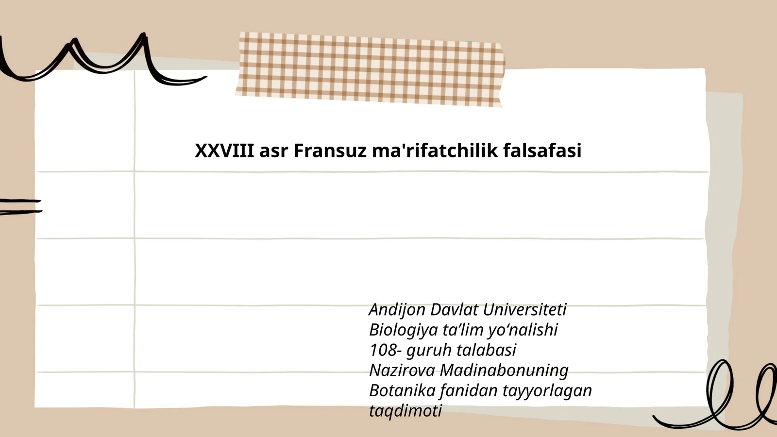 Botanika fanidan tayyorlagan taqdimoti
