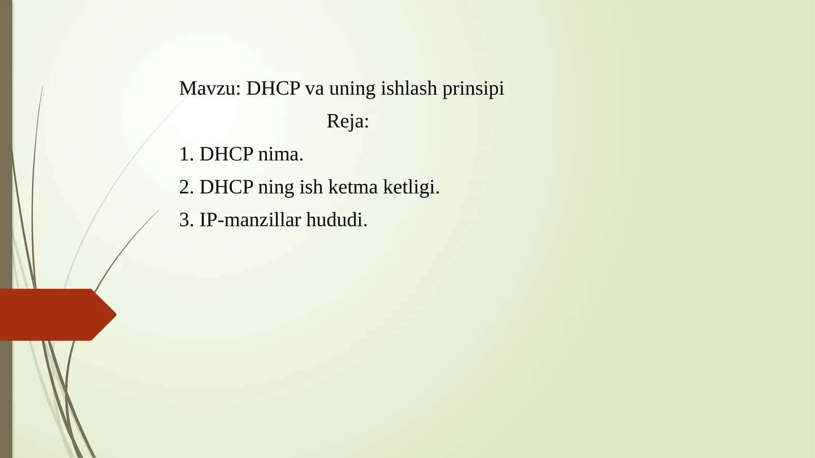 DHCP va uning ishlash prinsipi