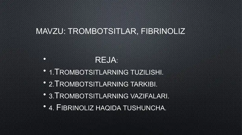 Trombotsitlar, Fibrinoliz