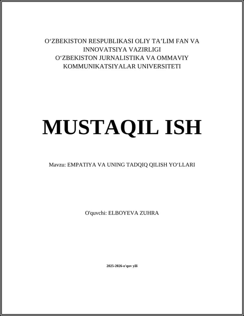 Empatiya va uning tadqiq qilish yo‘llari