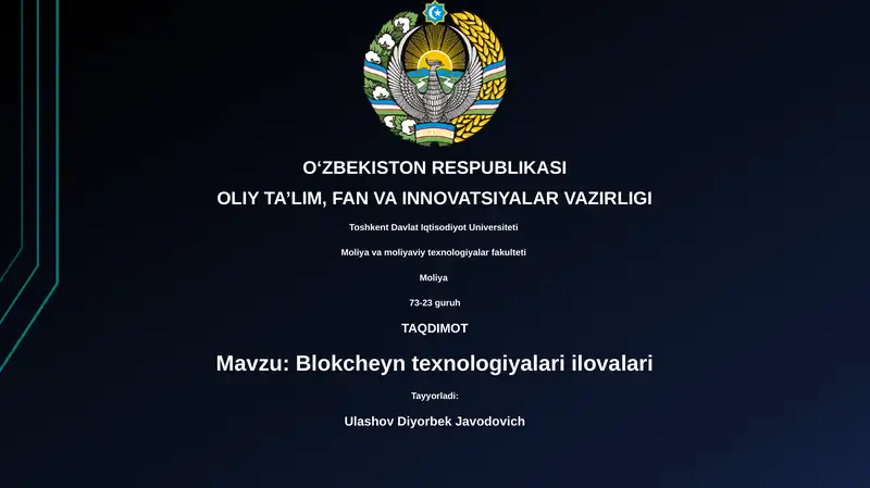 Blokcheyn texnologiyalari ilovalari