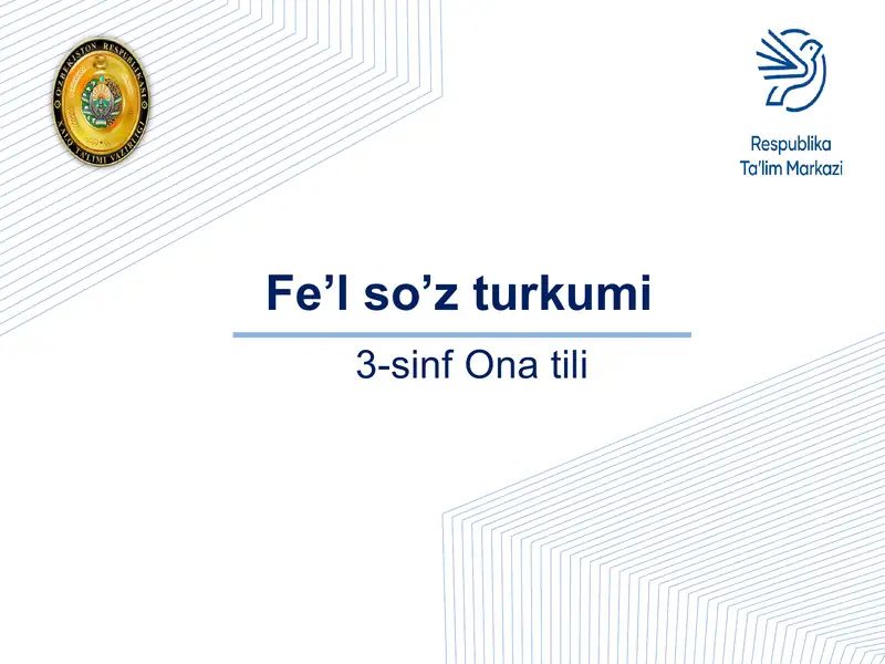 Fe’l so’z turkumi 3-sinf ona tili
