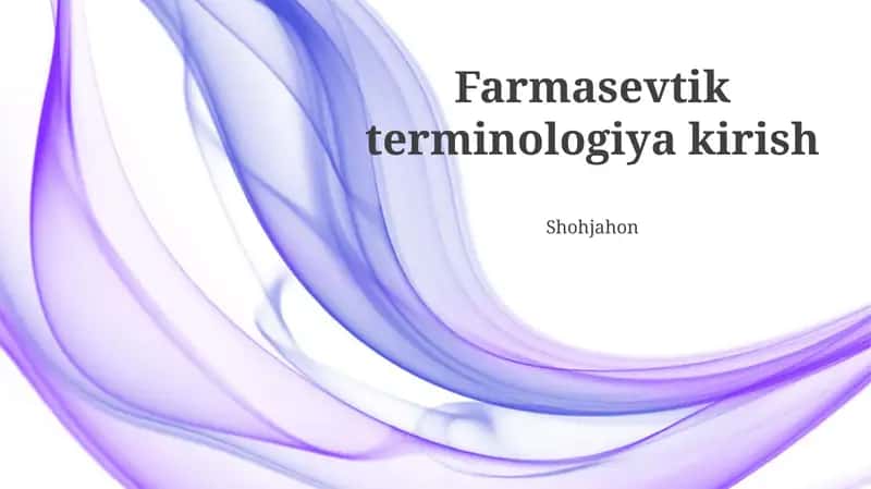 Farmasevtik terminologiya kirish